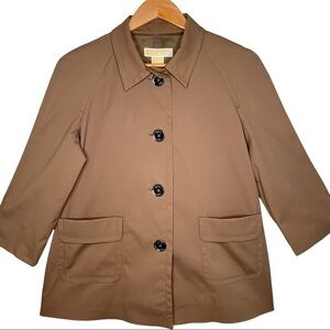 Michael Michael Kors Women’s Tawny Brown Lightweight 3/4 Sleeve Car Coat Size 8